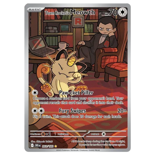 Pokemon TCG Team Rocket's Meowth Destined Rivals 203/182