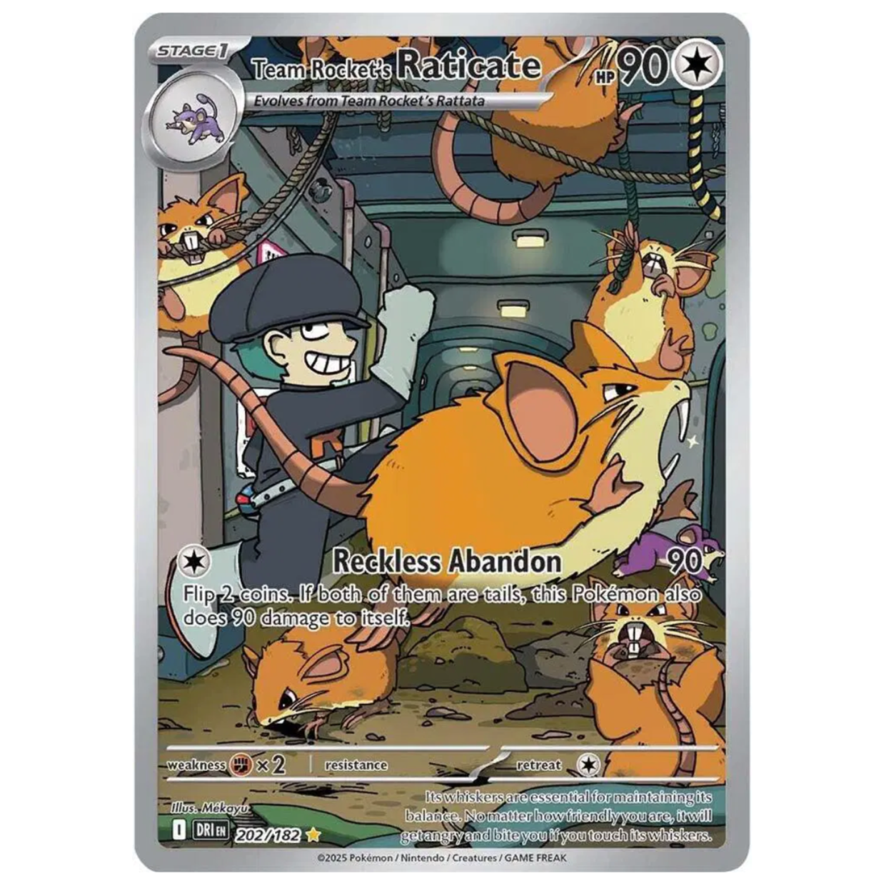 Pokemon TCG Team Rocket's Raticate Destined Rivals 202/182