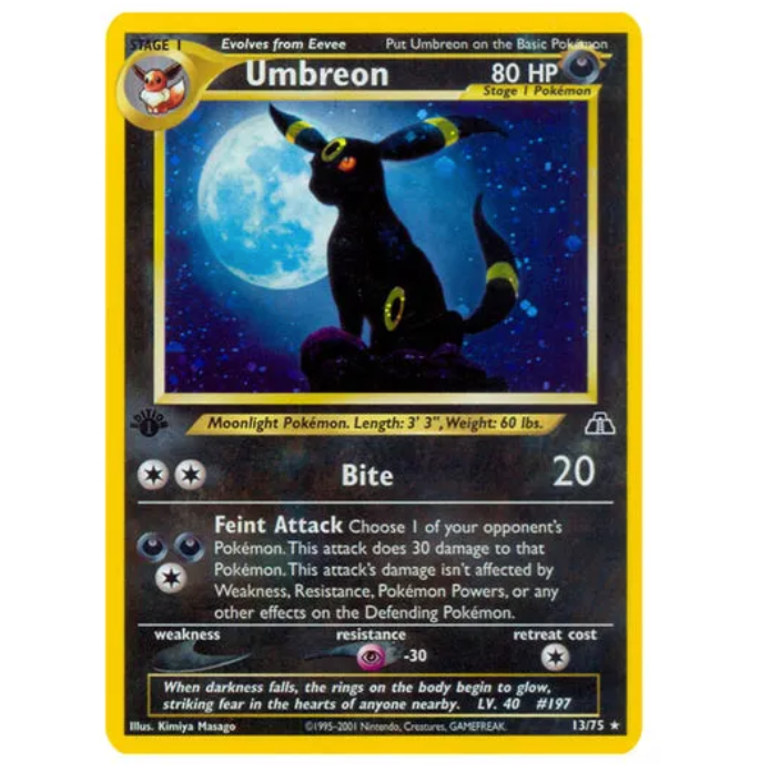 Pokemon TCG Umbreon Neo Discovery 13/75.
