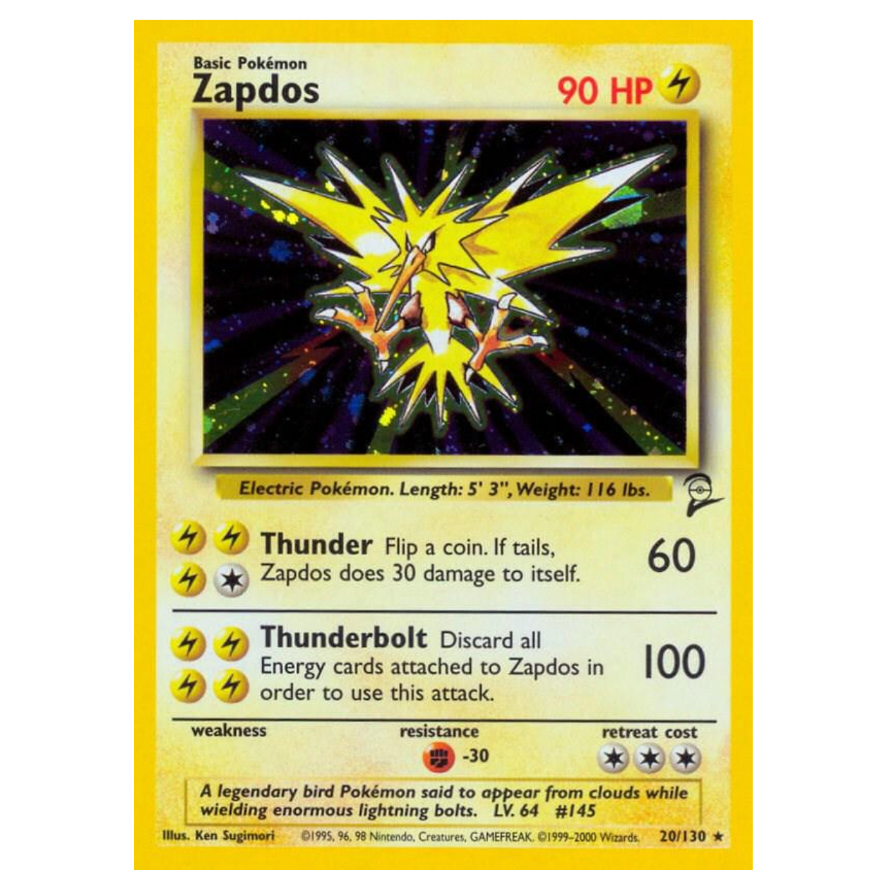Pokemon TCG Zapdos Base Set 2 20/130