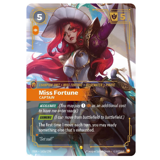 Riftbound: League of Legends TCG Miss Fortune Captain *Alternate Art* Origins 162a/298