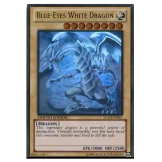 Yu-Gi-Oh! TCG Blue-Eyes White Dragon *Ghost Gold Rare* GLD5-EN001